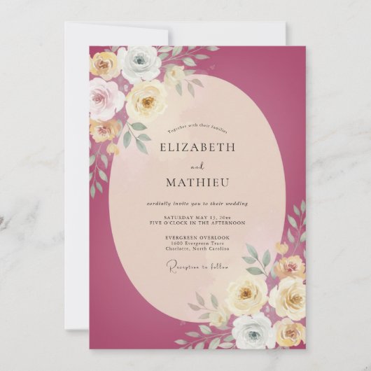 Invitation Mariage Ranunculus aux Fruits (Devant)