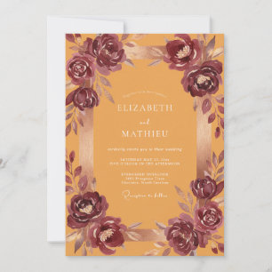 Invitation Mariage Ranunculus Eucalyptus Vin Ocre