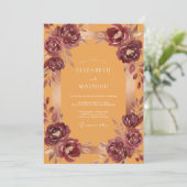 Invitation Mariage Ranunculus Eucalyptus Vin Ocre (Debout devant)