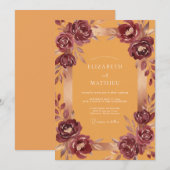 Invitation Mariage Ranunculus Eucalyptus Vin Ocre (Devant / Derrière)