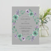 Invitation Mariage Ranunculus Menthe Ardoise Eucalyptus Doux (Debout devant)