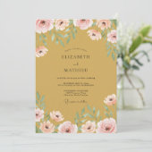 Invitation Mariage Ranunculus Peint à l'Ocre (Debout devant)