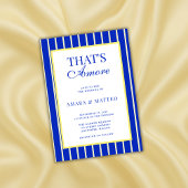 Invitation Mariage rayé bleu et jaune That's Amore