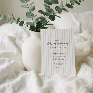 Invitation Mariage rayé de style club de campagne vintage sau