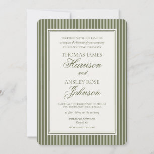 Invitation Mariage rayé Tini Bit plus proche Martini aux oliv