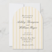 Invitation Mariage rayé Vintage jaune (Devant)
