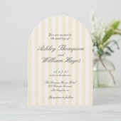 Invitation Mariage rayé Vintage jaune (Debout devant)