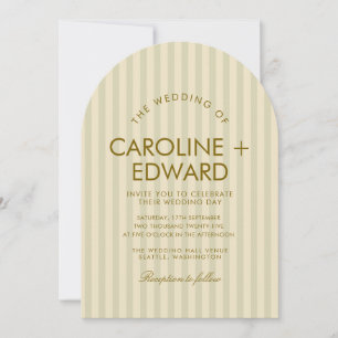 Invitation Mariage rayée de luxe
