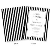 Invitation Mariage Rayures Classiques Noir Et Blanc