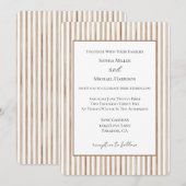 Invitation Mariage Rayures Crème Marron Cocoa (Devant / Derrière)