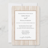 Invitation Mariage Rayures Crème Marron Cocoa (Devant)