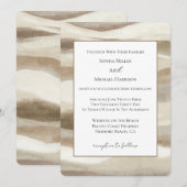 Invitation Mariage Rayures Ondulées Marron Crème (Devant / Derrière)
