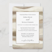 Invitation Mariage Rayures Ondulées Marron Crème (Devant)