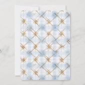 Invitation Mariage Rayures Or Bleu Blanc (Dos)