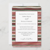 Invitation Mariage Rayures Rouge Blush Bourgogne Vert Or (Devant)