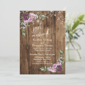 Invitation Mariage Récent Luminaires Floraux Rustiques Récept (Debout devant)