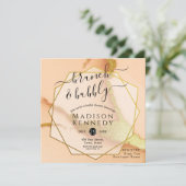 Invitation Mariage Réception Abstraite Corail Moderne (Debout devant)