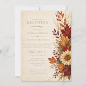 Invitation Mariage Réception Automne Tournesol | (Devant)