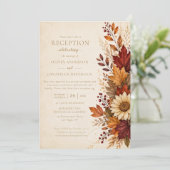 Invitation Mariage Réception Automne Tournesol | (Debout devant)