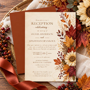 Invitation Mariage Réception Automne Tournesol