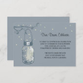 Invitation Mariage Réception aux Lucioles dans un Pot Mason (Devant / Derrière)