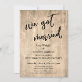 Invitation Mariage Réception Bois Brun Rustique Nous nous som (Devant)