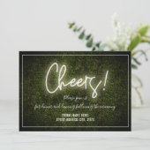 Invitation Mariage Réception Boxwood Néon Blanc Cheers (Debout devant)