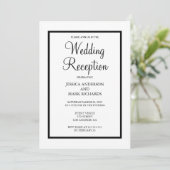 Invitation Mariage Réception Cadre Noir Minimaliste  (Debout devant)