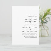 Invitation Mariage Réception Calligraphie Classique Minimalis (Debout devant)