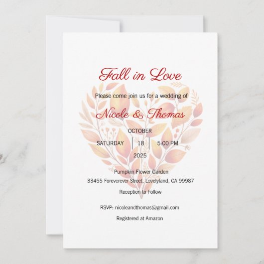 Invitation Mariage, Réception, Cérémonie (Devant)