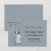 Invitation Mariage Réception de Bocal de Maçon aux Lucioles (Devant / Derrière)