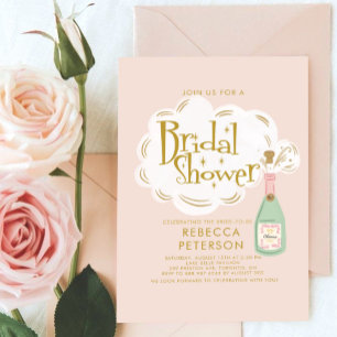 Invitation Mariage Réception de Champagne Rétro Drôle