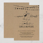 Invitation Mariage Réception de Couple Après le Oui Vins & Bi (Devant / Derrière)