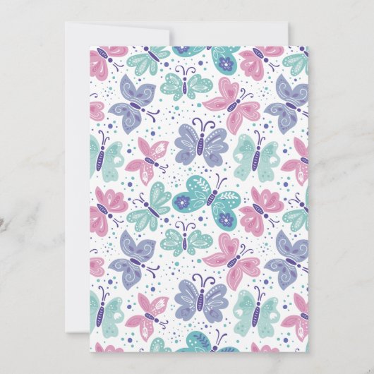 Invitation Mariage Réception De Fuite De Papillons (Dos)