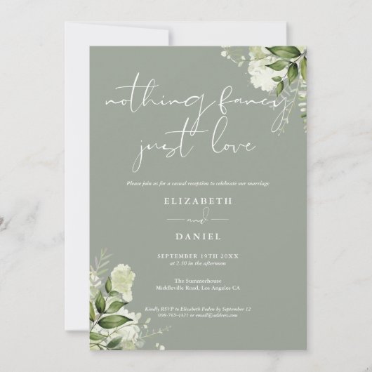 Invitation Mariage Réception de Fuite Florale de Verdure de S (Devant)