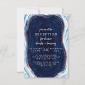 Invitation Mariage Réception de mariage géode or rose bleu sa (Devant)