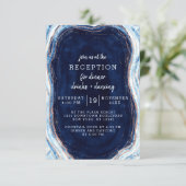 Invitation Mariage Réception de mariage géode or rose bleu sa (Debout devant)