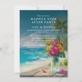 Invitation Mariage Réception de Photo de Plage Tropicale Fuit (Devant)