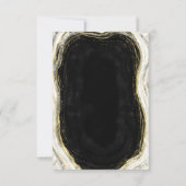 Invitation Mariage Réception Géode Agate Noir Blanc & Or (Dos)