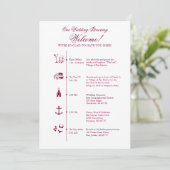 Invitation Mariage Réception Itinéraire Timeline in Wine (Debout devant)