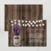 Invitation Mariage Réception Jar Floral Lavande Rustique (Devant / Derrière)