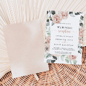 Invitation Mariage Réception Rose Géométrique Classique Rose