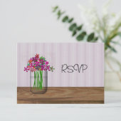 Invitation Mariage Réception RSVP Pot De Fleurs En Bocal Maso (Debout devant)