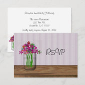 Invitation Mariage Réception RSVP Pot De Fleurs En Bocal Maso (Devant / Derrière)