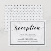 Invitation Mariage Réception Typographie Moderne Marbre & Noi (Devant / Derrière)