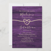 Invitation Mariage Réception Uniquement Calligraphie Violette (Devant)