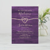 Invitation Mariage Réception Uniquement Calligraphie Violette (Debout devant)