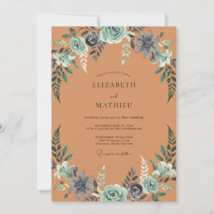 Invitation Mariage Récolte Abondante Terracotta