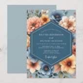 Invitation Mariage Récolte Ambre Ardoise (Devant / Derrière)