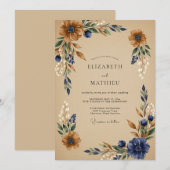 Invitation Mariage Récolte Artistique en Cuivre (Devant / Derrière)
